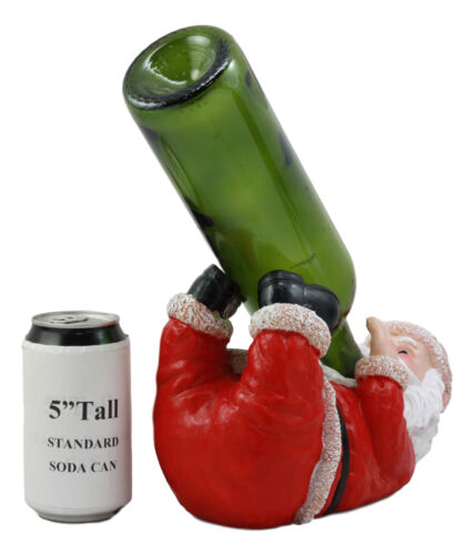 Ebros Gift Merry Christmas Festive Season Drinking Mr Santa Claus Wine Bottle Holder Statue