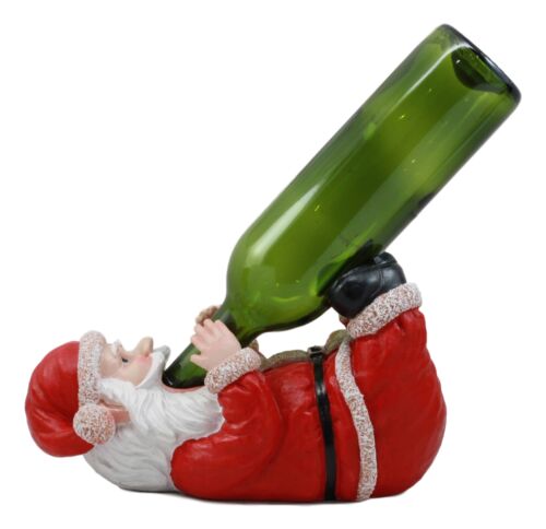 ebros gift Merry Christmas Festive Season Drinking Mr Santa Claus Wine Bottle Holder Statue
