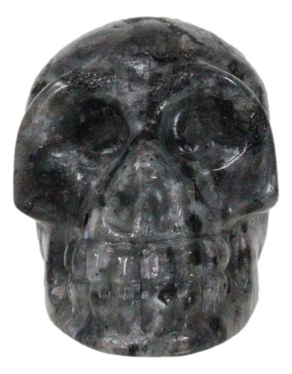 Ebros Gift Metaphysical Healing Crystal Black Labradorite Gemstone Mini Skull Figurine