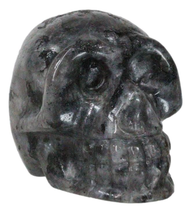 ebros gift Metaphysical Healing Crystal Black Labradorite Gemstone Mini Skull Figurine