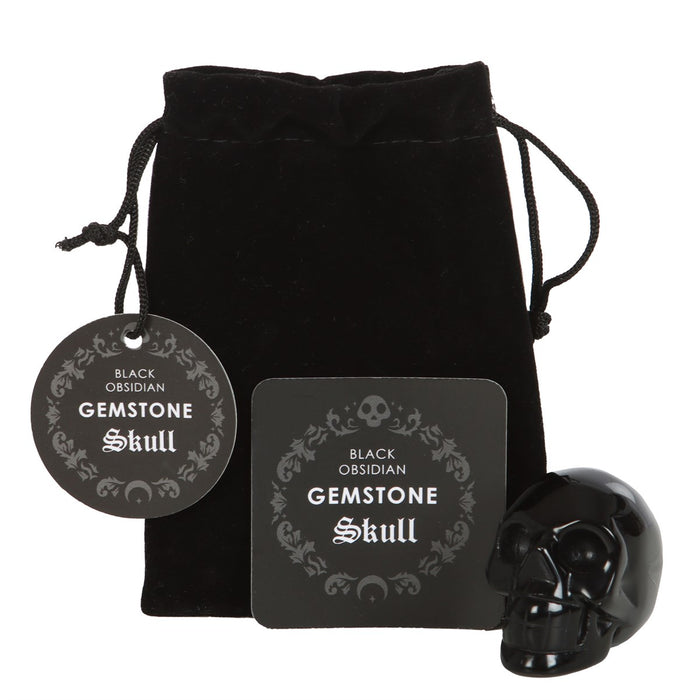 Ebros Gift Metaphysical Protection Healing Crystal Black Obsidian Stone Mini Skull Figurine