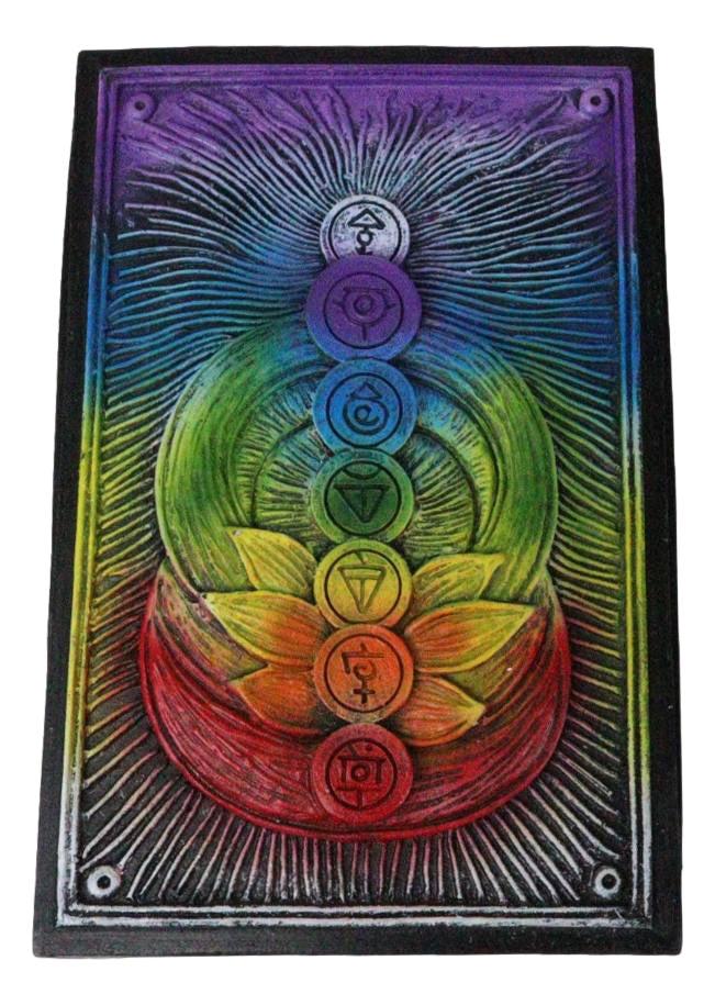 Ebros Gift Metaphysical Wicca Rainbow Chakra Energy Zone 7 Colors Tarot Cards Trinket Box