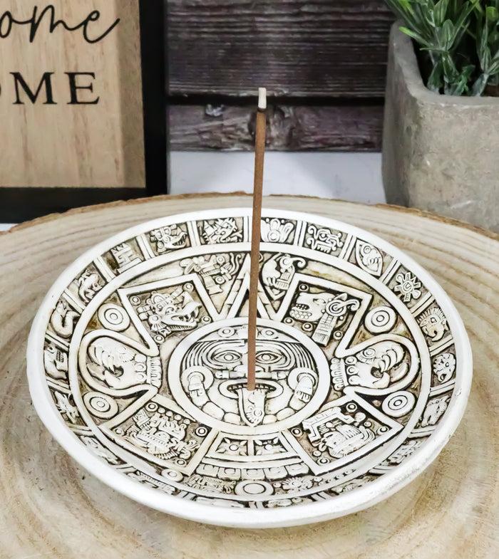 ebros gift Mexica Aztec Maya Solar Xiuhpohualli And Tonalpohualli Calendar Incense Burner
