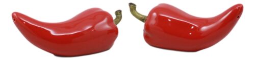 Ebros Gift Mexican Large Juicy Red Jalapeno Chili Peppers Ceramic Salt Pepper Shakers Set