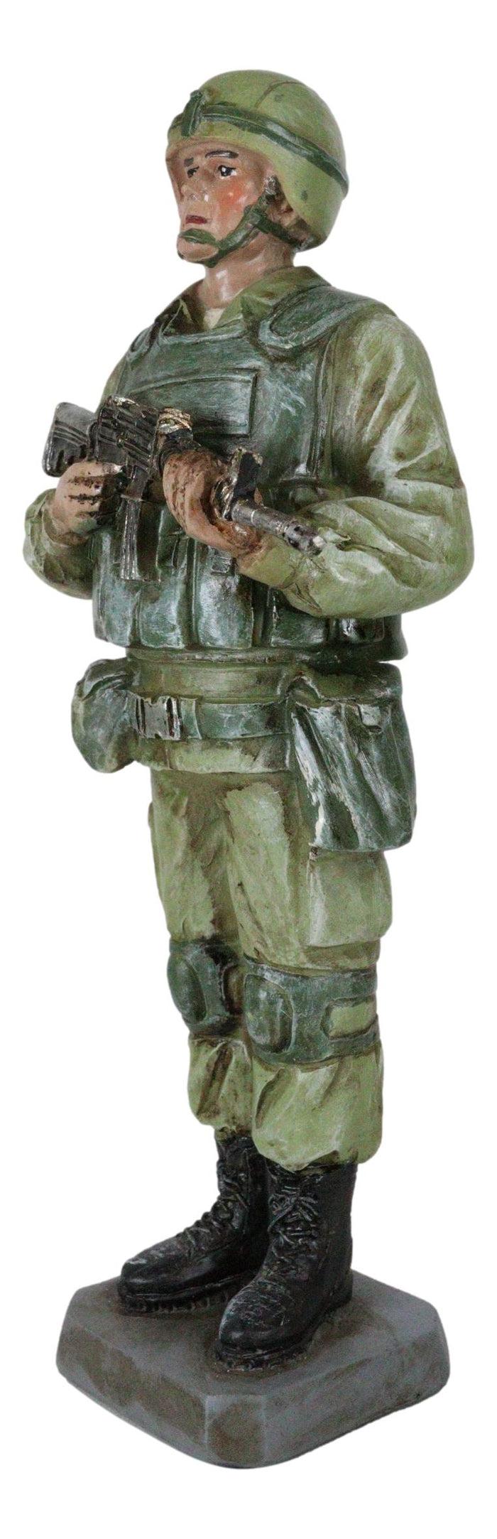 Ebros Gift Military Battlefield Marine Army Soldier Standing On Guard With Rifle Figurine