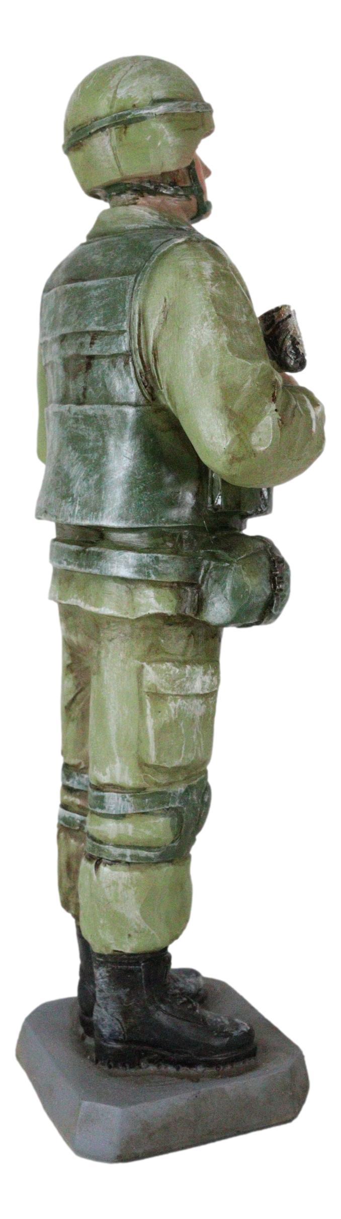 Ebros Gift Military Battlefield Marine Army Soldier Standing On Guard With Rifle Figurine