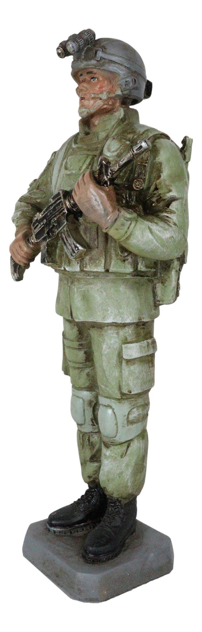 Ebros Gift Military Marine Army Deploy Soldier On Guard With Rifle And Backpack Figurine