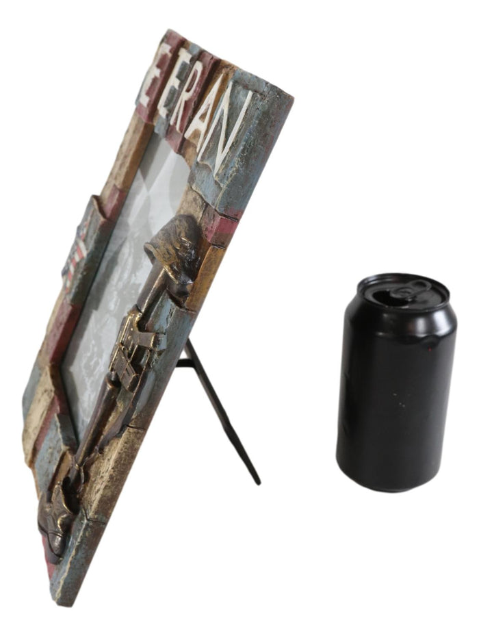 Ebros Gift Military Patriotic USA Star Veteran Helmet Rifle And Boot 5"X7" Picture Frame