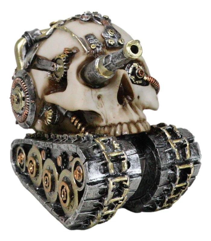 ebros gift Military War Steampunk Android Gearwork Robotic Cyborg Skull Tank Figurine