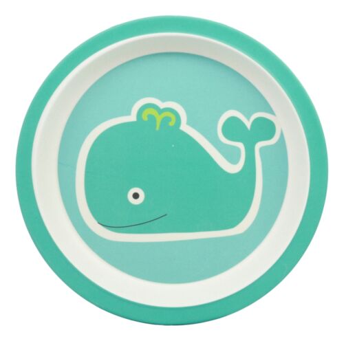 Ebros Gift Moby Dick Whale Kids Children Toddler Baby 5 Piece Organic Bamboo Dinnerware Set