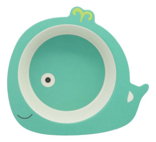 Ebros Gift Moby Dick Whale Kids Children Toddler Baby 5 Piece Organic Bamboo Dinnerware Set
