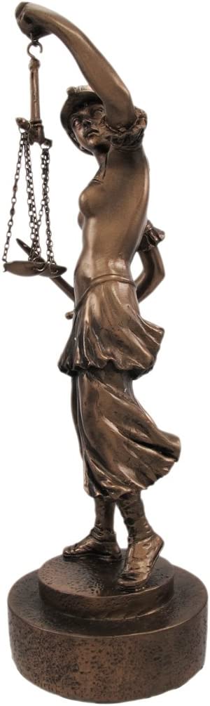Ebros Gift Modern Dike Lady Of Justice In Armor Bearing Scales And Sword Figurine 9.5"H