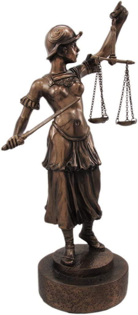 ebros gift Modern Dike Lady Of Justice In armor Bearing Scales and Sword Figurine 9.5"H