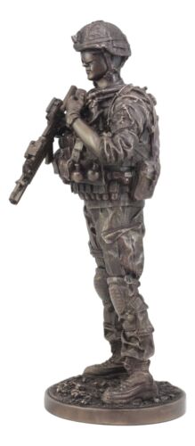 Ebros Gift Modern Infantry Soldier Statue 13"Tall Rifleman Reporting Detail To Headquarters