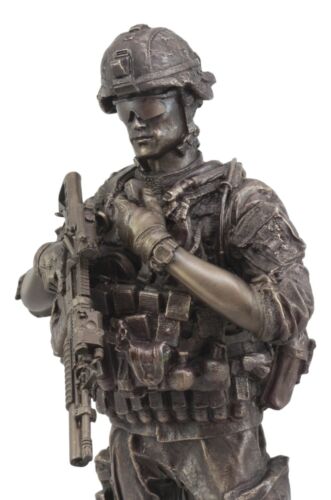 Ebros Gift Modern Infantry Soldier Statue 13"Tall Rifleman Reporting Detail To Headquarters