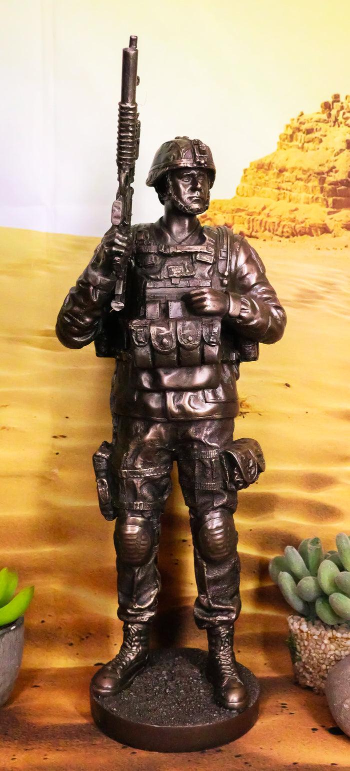 ebros gift Modern Military Commando Soldier Statue Desert Army Tactician On Guard Figurine