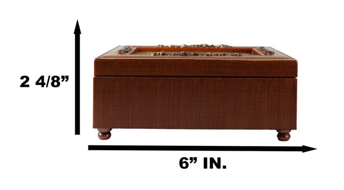 Ebros Gift Mom You Are Loved Polished Burlwood With Rosettes Trinket Wind Up Music Box