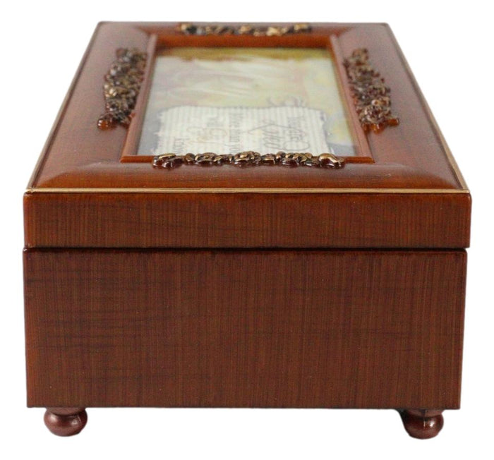 Ebros Gift Mom You Are Loved Polished Burlwood With Rosettes Trinket Wind Up Music Box