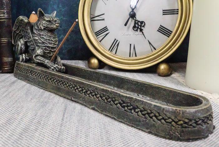 ebros gift Moon Remus Stoic Sitting Angel Winged Wolf Incense And Candle Burner Figurine