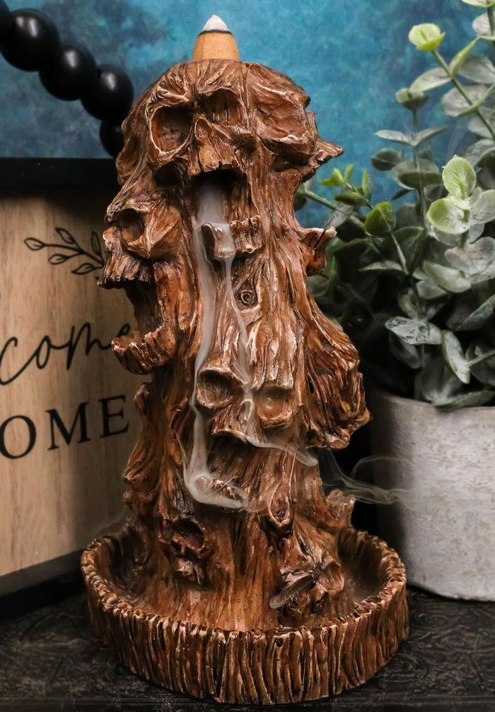 ebros gift Morphing Screaming Underworld Skulls In Willow Tree Backflow Incense Cone Burner