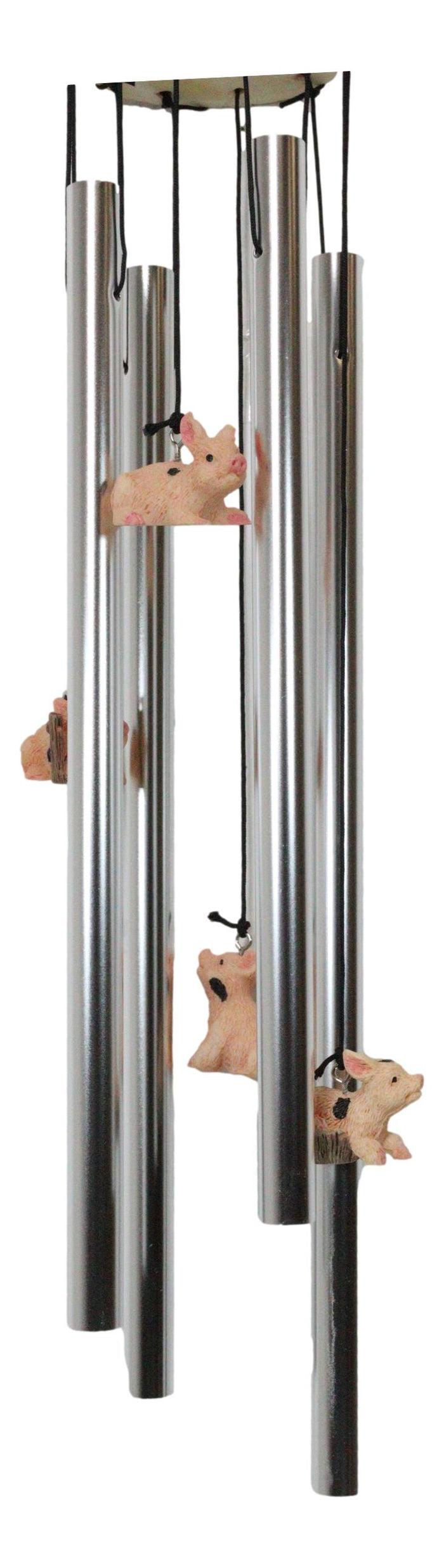 Ebros Gift Mother Goose Nursery Rhymes Miss Piggy Pig With Piglets Family Wind Chime