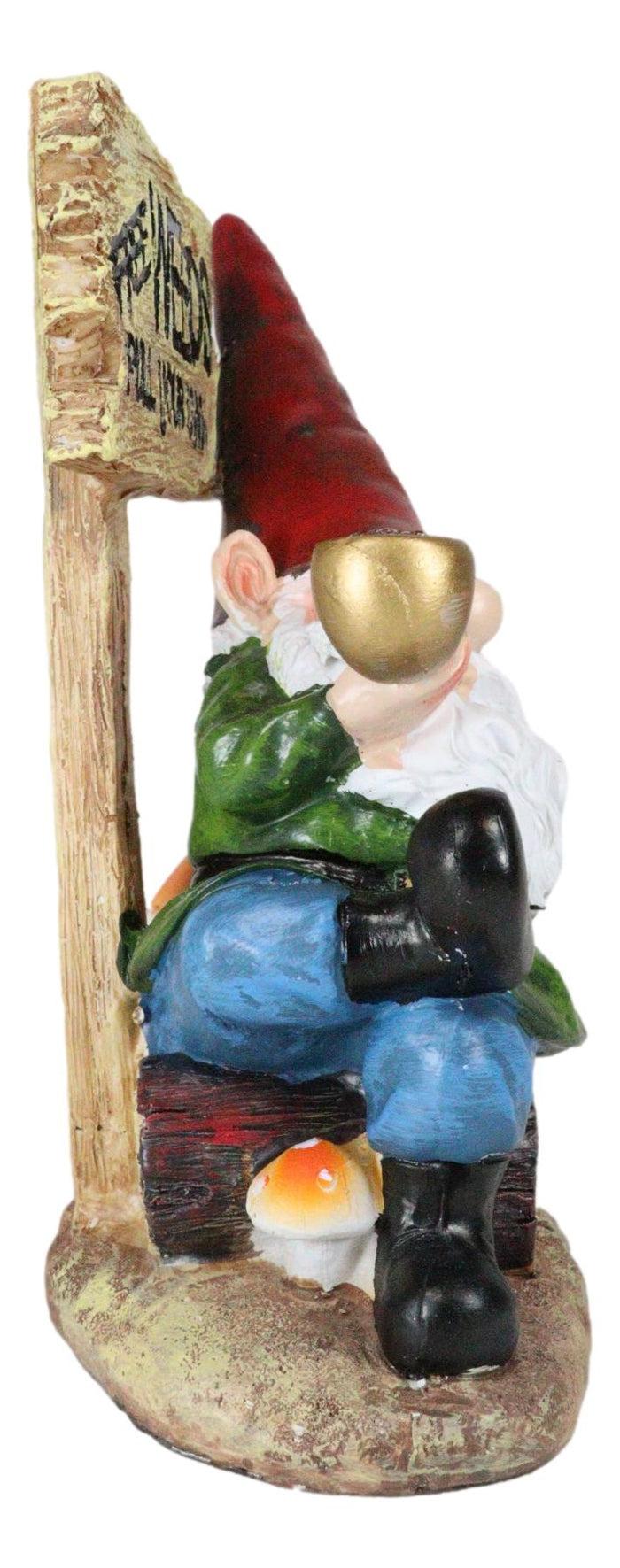 Ebros Gift Mr Gnome Grandpa Smoking Pipe By Toadstool Mushrooms And Free Weeds Sign Statue