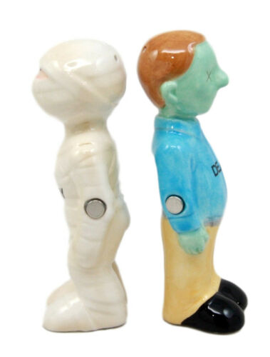 Ebros Gift Mr & Mrs Mummy Deady Embalmed Corpses Ceramic Salt Pepper Shakers Figurine Set