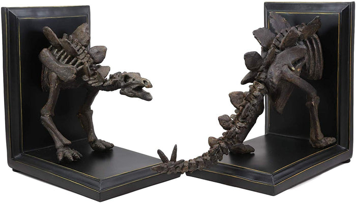 Ebros Gift Museum Gallery Quality Prehistoric Stegosaurus Dinosaur Fossil Skeleton Bookends