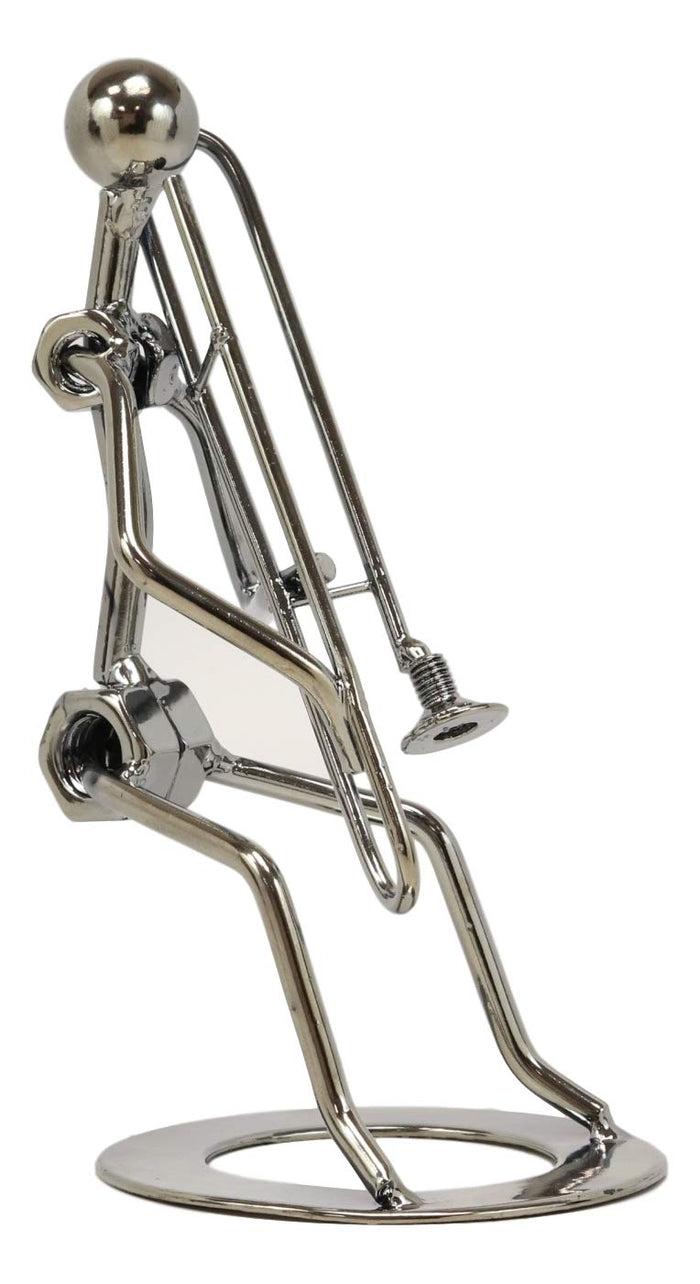 Ebros Gift Music Instrument Trombone Player Musician 3D Hand Sculpted Metal Art Figurine