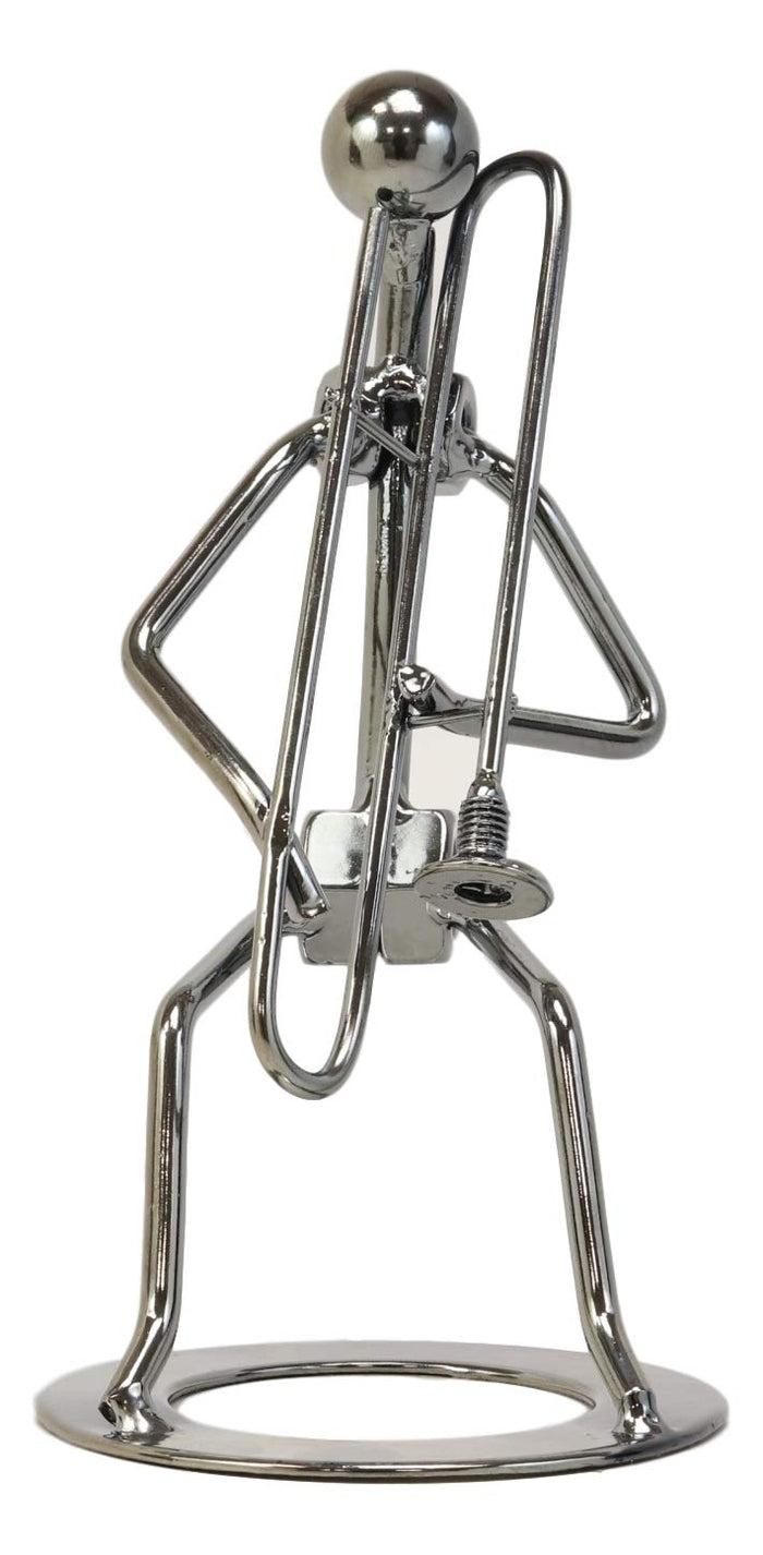 ebros gift Music Instrument Trombone Player Musician 3D Hand Sculpted Metal Art Figurine