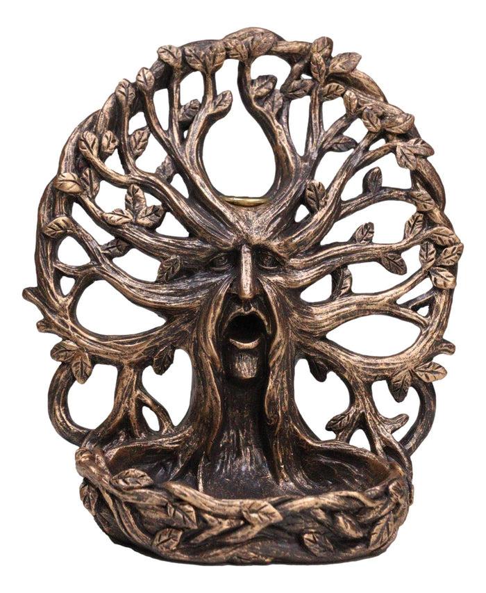 Ebros Gift Mysterious Forest Celtic Greenman Dryad Tree Of Life Backflow Incense Burner