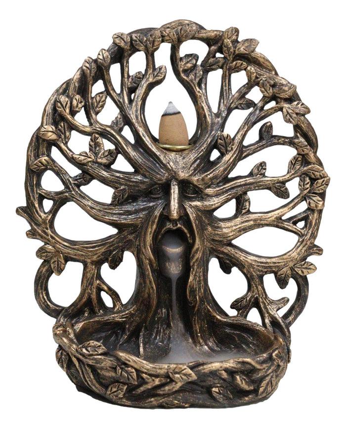 Ebros Gift Mysterious Forest Celtic Greenman Dryad Tree Of Life Backflow Incense Burner