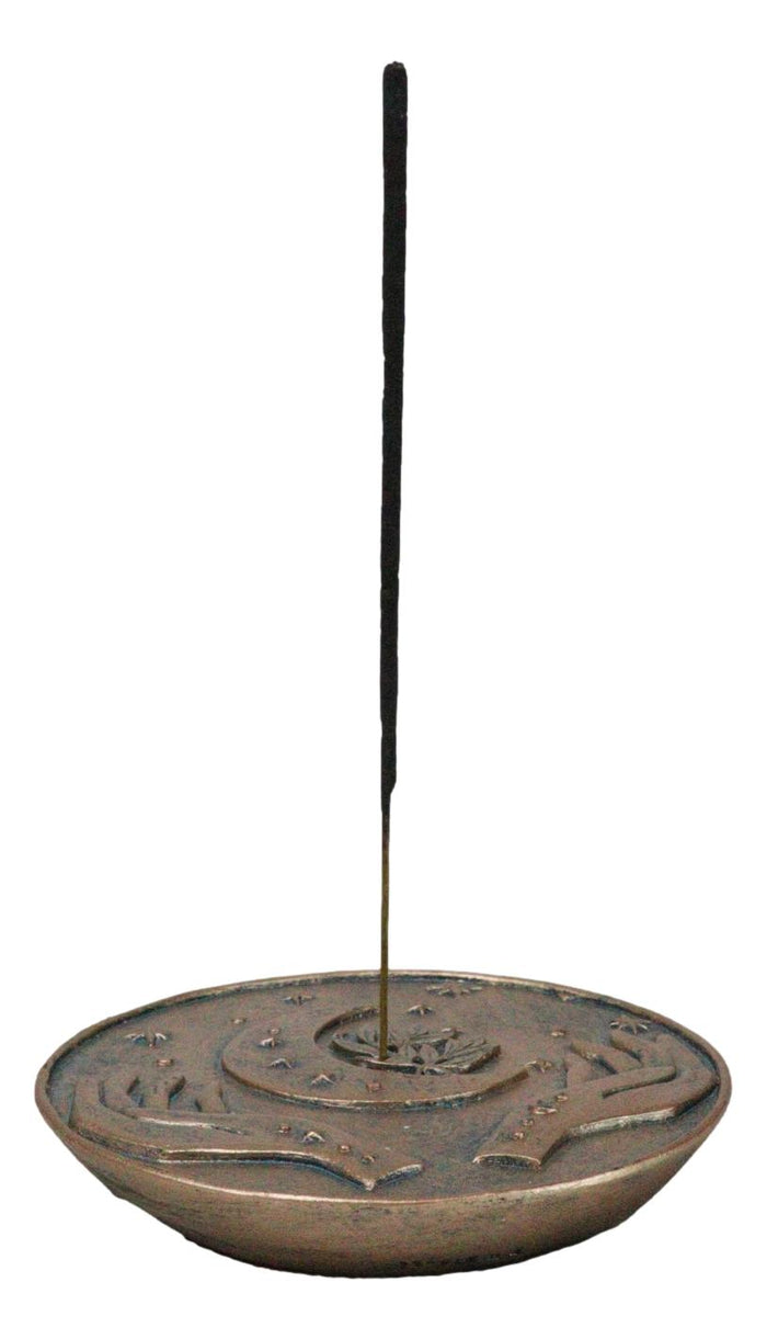 Ebros Gift Mystic Sacred Symbols Hamsa Open Palms With Crescent Moon Stars Incense Burner