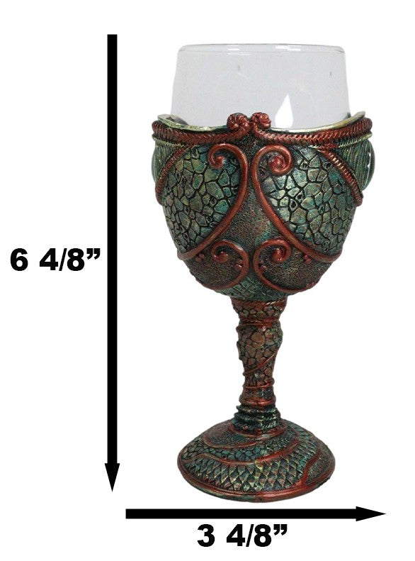Ebros Gift Mystical Horus Wedjat Gaze Eye Of The Dragon Scales Wine Glass Goblet Chalice