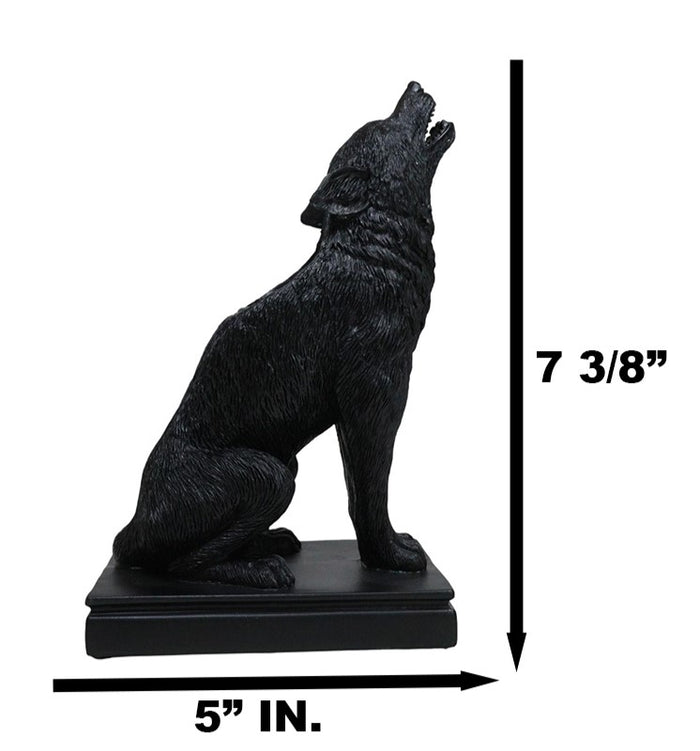 Ebros Gift Mystical Wicca Gothic Alpha Gray Wolf Ulula Noctis Candlestick Holder Figurine