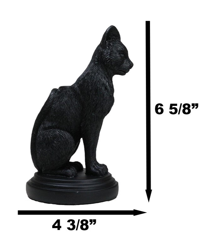 Ebros Gift Mystical Wicca Gothic Black Cat Faust's Feline Familiar Candle Holder Figurine