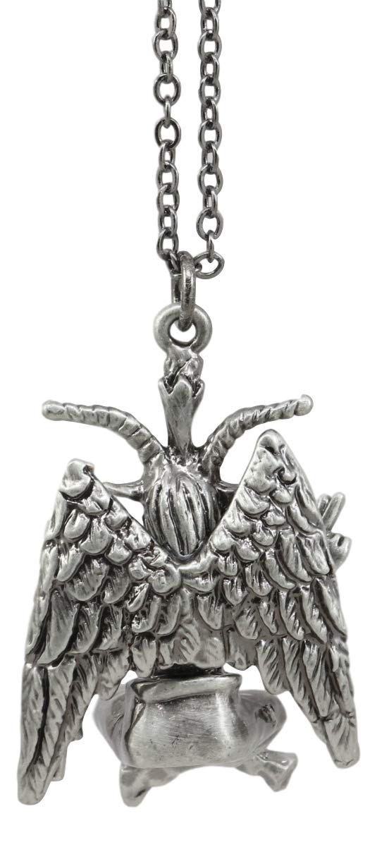Ebros Gift MystiKraft Sabbatic Baphomet With Pentagram Necklace Pendant With Chain