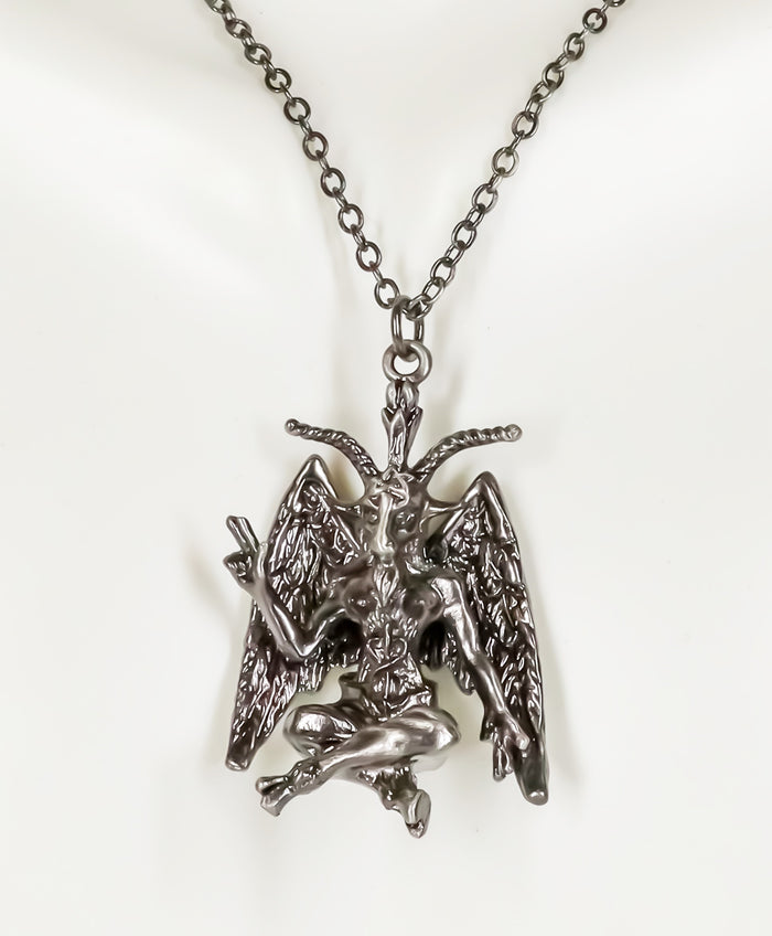 ebros gift MystiKraft Sabbatic Baphomet with Pentagram Necklace Pendant with Chain
