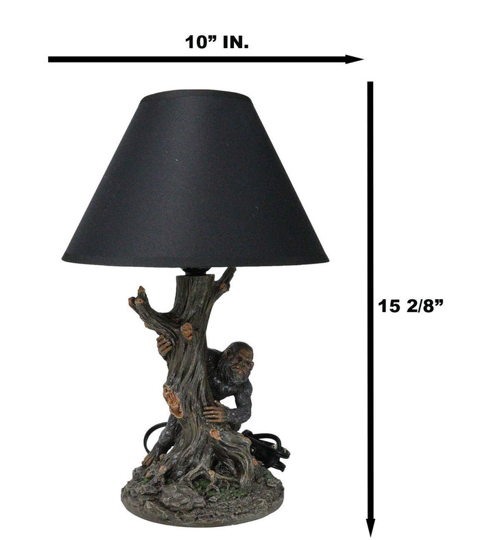 Ebros Gift Mythical Creature Sasquatch Big Foot Cryptid Ape By Tree Trunk Table Lamp Decor