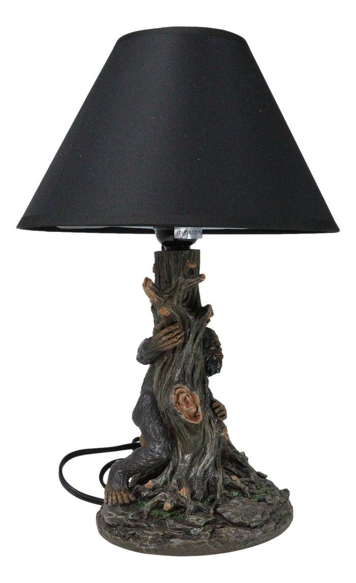 Ebros Gift Mythical Creature Sasquatch Big Foot Cryptid Ape By Tree Trunk Table Lamp Decor