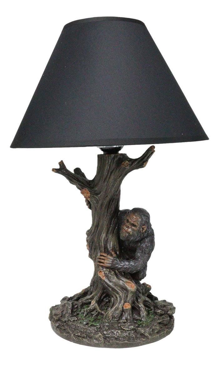 Ebros Gift Mythical Creature Sasquatch Big Foot Cryptid Ape By Tree Trunk Table Lamp Decor