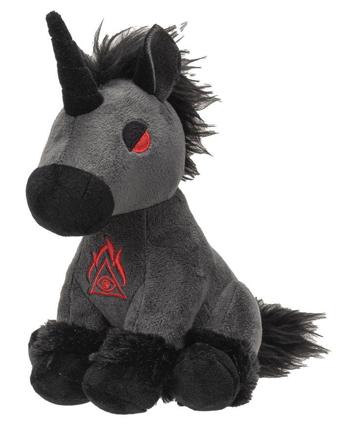 ebros gift Mythical Fantasy Legend Black Dark Unicorn Hell Steed Luxe Soft Plush Toy Doll