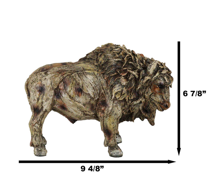 Ebros Gift Native American Grassland Plains Wild Bison Buffalo Faux Wooden Resin Sculpture