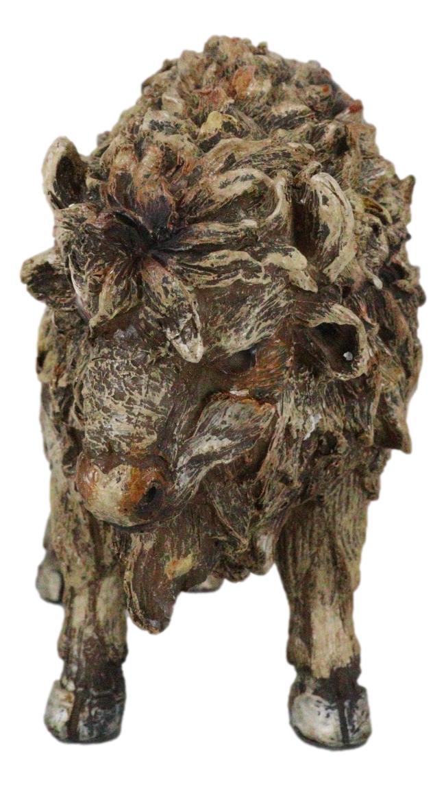 Ebros Gift Native American Grassland Plains Wild Bison Buffalo Faux Wooden Resin Sculpture
