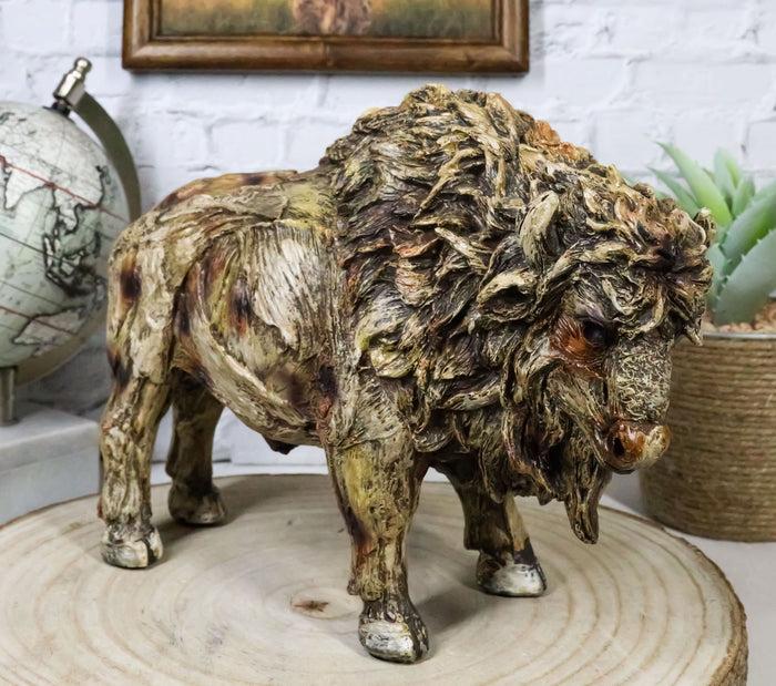 ebros gift Native American Grassland Plains Wild Bison Buffalo Faux Wooden Resin Sculpture