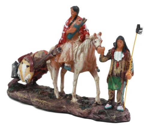 Ebros Gift Native American Indian Aborigine Family Unit Pilgrimage With Horse Figurine