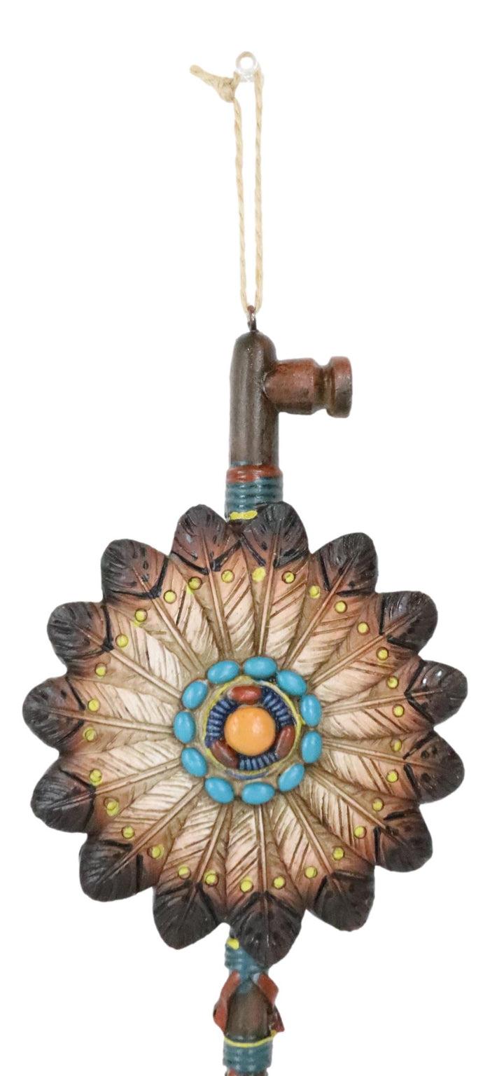 Ebros Gift Native American Indian Calumet Peace Dreamcatcher Feathers Wall Ornament Decor