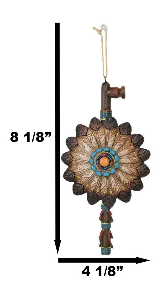 Ebros Gift Native American Indian Calumet Peace Dreamcatcher Feathers Wall Ornament Decor