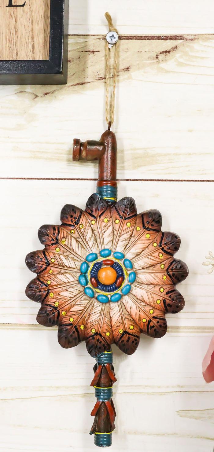 ebros gift Native American Indian Calumet Peace Dreamcatcher Feathers Wall Ornament Decor