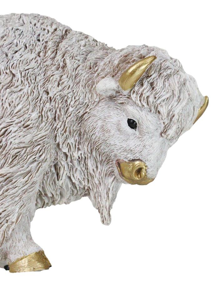 Ebros Gift Native American Sacred White Bison Buffalo Decorative Wall Sculpture Relief